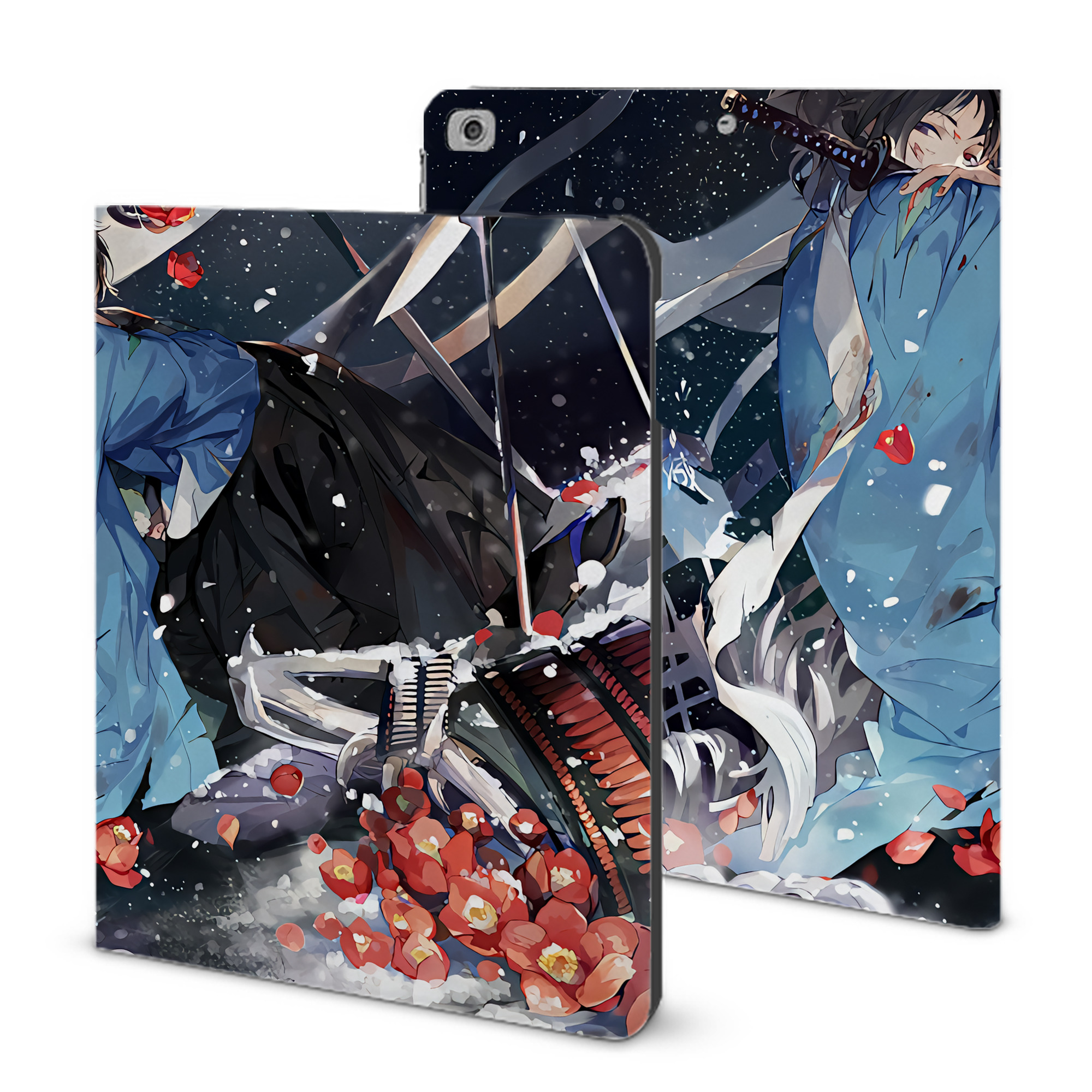 （画像用） 刀剣乱舞 Touken Ranbu IPad ケース ブック型 PUレザー TPU 耐衝撃 軽量 薄型 ペン収納なし 全面保護 IPad 各モデル対応